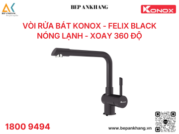  Vòi rửa bát đá Konox Felix Black    